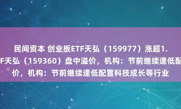 民间资本 创业板ETF天弘（159977）涨超1.5%，中证A500ETF天弘（159360）盘中溢价，机构：节前继续逢低配置科技成长等行业